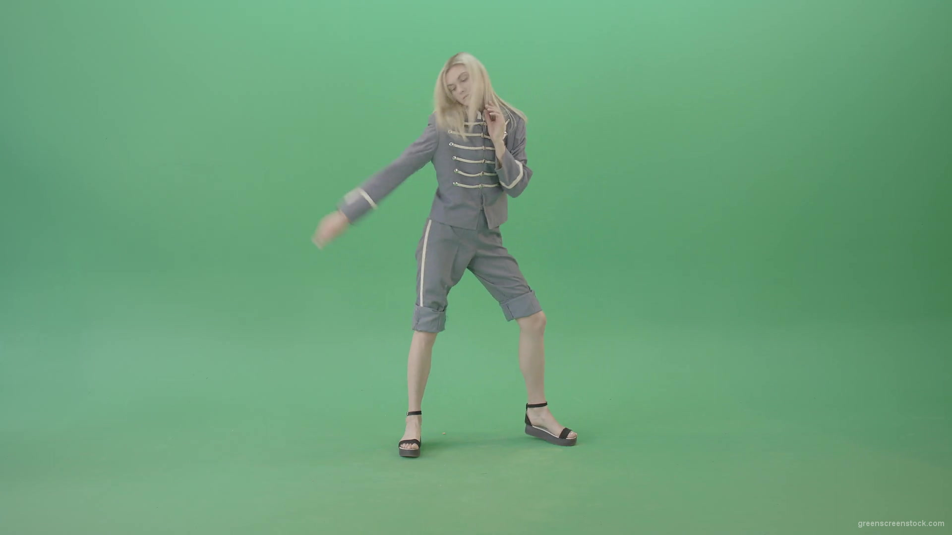 Techno-rave-blonde-girl-dancing-house-chill-isolated-on-green-screen-4K-Video-Footage-1920_009 Green Screen Stock